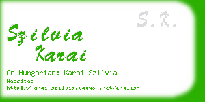 szilvia karai business card